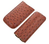 TEHAUX Custodia Porta Sigari in Marrone Texture Portasigari Tascabile per 2 Sigari Contenitore da Viaggio Resistente e Leggero per Trasporto Sigarette