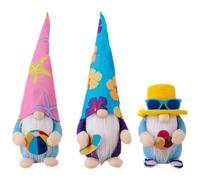 TEHAUX Decorazioni Estive 3 Pezzi di Personaggi Giocattoli Gnomi e Cotone Pp per Creare Un'atmosfera Estiva per Feste e Ambienti Party Colore Casuale