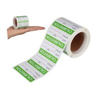 TEHAUX Etichette Adesive Autolaminanti per Calibrazione Scrivibili Etichette Verdi Auto-adesive per Controllo Qualità con Superficie Liscia e Stampa Chiara