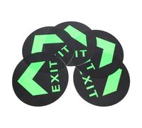 TEHAUX Exit sign, exit sticker for mall, adesivi uscita di emergenza, 5 pezzi, 19,5x19,5 cm, verde, PMMA, visibilità chiara al buio per situazioni di emergenza e qualsiasi spazio