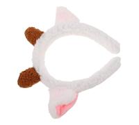 TEHAUX Fascia per Capelli con Corna di Pecora Bianca Decorazione per Testa con Orecchie di Agnello Adatta per Donne Halloween Natale Compleanno Festa e Cosplay