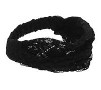 TEHAUX Fascia per Chioma Donna in Pizzo Elegante e Larga Nero Design alla Moda per Feste e Matrimoni, Comoda dallo Stile Chic