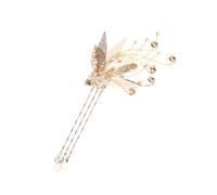 TEHAUX Fermagli per Chioma Cinesi Vintage Perline e Nappine Forcine Retrò in Metallo Dorato per Donna Accessori Chioma Hanfu per Feste Matrimoni e Cosplay