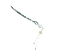 TEHAUX Fermaglio per Chioma Cinese con Nappine Verdi in Plastica, Design a Frangia, Stile Cinese Classico, Adatto per Uso Quotidiano e Occasioni Speciali