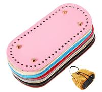 TEHAUX Fondo Ovale per Borsa Fai da Te in Pelle Pu 8 Pezzi, Base Modellatrice Resistente e Spessa per Borse all’Uncinetto, Accessori per Borsa a Mano, Tracolla e Pochette Artigianali