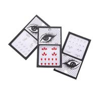 TEHAUX Gemme Autoadesive per Occhi e Viso in Resina Effetto feste Halloween, Mascherate e Occasioni, 3 Set di Adesivi per Angoli degli Occhi e Parte