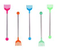 TEHAUX Grattaschiena Estensibile Design Retrattile e Massaggiatore Set 5 Pezzi per il Prurito Colore e Uso Quotidiano