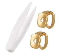 TEHAUX Griglie per Denti Dorate 2 Pezzi, Capsule Dentali Finte in Metallo Durevole, Accessori Hip Hop per Feste, Concerti e Cosplay Uomo