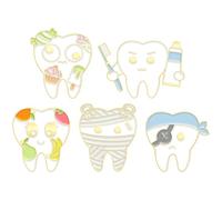 TEHAUX Idee Regalo in Lega per Decorare Abbigliamento e Borse per Spille Smalto Set 5pezzi Forma Dente e Spazzolino per Occasioni Speciali e Compleanni Occasioni Speciali e Compleanni