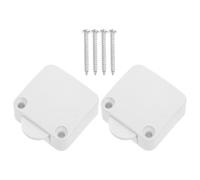 TEHAUX Interruttore Porta Armadio Bianco 2 Pezzi 2a 12v-250v Controllo On Off Automatico per Luci da Armadio 4 Viti in Abs e Rame Facile da Installare