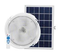 TEHAUX Lampada LED Solare da Soffitto Plafoniera Rotonda Design Attuale con LED Luminosità Elevata e Risparmio Energetico Controllo Remoto per Soggiorno Balcone e Veranda