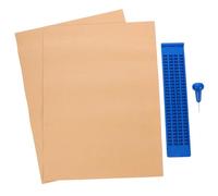 TEHAUX Lavagna Braille in Plastica per Non Vedenti, Resistente e Facile da Usare 27 Righe e 30 Celle, Completa di Stilo per Scrivere e 3 Fogli di Pratica