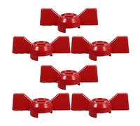 TEHAUX Maniglia della Valvola Rubinetto Esterno 6 Pezzi Leva a Farfalla Rosso Foro 8x5mm Parti di Ricambio per Giardinaggio e Uso Idraulico