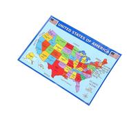 TEHAUX Mappa Stati Uniti Usa per Apprendimento Scolastico Poster Geografico Resistente all Usura con Stampa HD e Colori Vivaci Decorazione Parete Camera Ragazzi e Aula