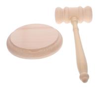 TEHAUX Martello da Giudice in Legno di Faggio Base Tonda, Suono Chiaro e Forte, Portatile, Set da 1 per Aste e Tribunali Professionali