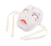 TEHAUX Maschera Cinese Tradizionale Dipinta a Mano Bianca a Tutto Volto in Plastica Leggera Design Unico per Feste, Adatta a Diverse Forme del Viso per Giochi di Ruolo