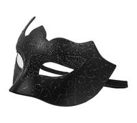 TEHAUX Maschera Decorativa Veneziana Nera a Mezzo Viso in Plastica per Ballo Mascherato Donna Uomo Maschera da Ballo per Halloween Carnevale Design Raffinato e Vestibilità Sicura