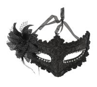 TEHAUX Maschera di Pizzo Raffinata per Festa e Festival, Design Nero in Plastica e Pizzo, Comoda e Delicata per Maschera da Party e Carnevale