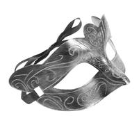 TEHAUX Maschera e Principe Jazz Vintage Mezza Faccia in Plastica Argento Stile Greco Romano Resistente e Versatile per Carnevale e Festa a Tema per Uomo