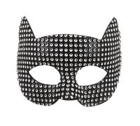 TEHAUX Maschera Gatto Nera per Halloween e Party, Regolabile in Plastica e Nylon, Facile da Indossare Design Unico e Misterioso a Forma di Gatto