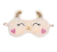 TEHAUX Maschera per gli Occhi Design Alpaca in Morbido Peluche Maschera Oscurante Comoda per Dormire Fascia Occhi Leggera per Donne e Ragazze Protezione Luce per Sonno Profondo