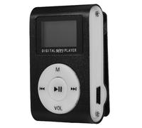 TEHAUX Mini Musicale Clip in Alluminio Nero, Schermo Lcd, Supporto Scheda Micro 32gb, Equalizzatore Musicale e Batteria Ricaricabile Integrata, per Sport e Attività