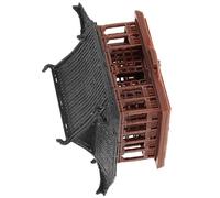 TEHAUX Mini Padiglione Zen in Stile Cinese in Plastica Marrone per Decorazione Microlandscape da Tavolo e Ambienti Tranquilli Come Soggiorni o Uffici
