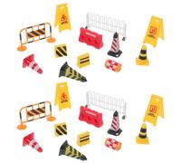 TEHAUX Miniatura di Barriera Stradale in Plastica per Segnali Stradali e Infrastrutture Stradali, Giocattolo Educativo per Apprendimento e Gioco