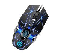 TEHAUX Mouse da Gioco Cablato USB con Illuminazione LED Rgb Design Ergonomico Confortevole Rilevatore Ottico Preciso Piedini Ampi e Resistenti per Movimenti Fluidi Adatto per Computer e
