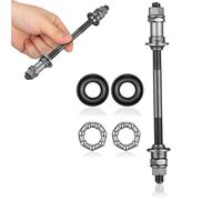 TEHAUX Mozzo e ASSE Posteriore 180Mm Grigio Cuscinetti a Sfera, Kit Completo per Mountain Bike e Terreni off-Road