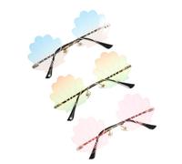 TEHAUX Occhiali da Sole senza Montatura a 3 Pezzi per Festa, Oversize in Pc, Funky e Unisex per All'aperto e Party Estivi
