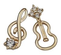 TEHAUX Orecchini Asimmetrici Minimalisti in Lega Oro a Forma di Nota Musicale e Violino, per Regali a Amanti della Musica a Compleanni e Feste