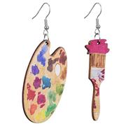 TEHAUX Orecchini Pendenti di Legno Artistico da Donna Gioielli Colorati per le Orecchie Accessori Moda per Occasioni Speciali