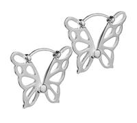 TEHAUX Orecchini Polsino Farfalla Cava Non Piercing da Donna, Clip Auricolari in Metallo Color Rame Bianco, Gioielli Decorativi per Festa, Regalo Bambine e Amiche