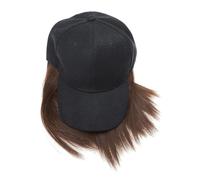TEHAUX Parrucca Donna Cappello Nero in Fibra ad Alta Temperatura, Corta e Liscia, Comoda da Indossare, Stile Elegante e Realistico per Uso Quotidiano