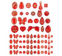 TEHAUX Perline Rosse Trasparenti Assortite per Creazione Gioielli Fai da Te Forme Bohemien Farfalla Fiore Foglia Cuore Goccia Tonda Perline Distanziatrici Resistenti e Versatili per