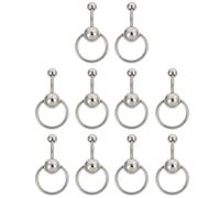 TEHAUX Piercing Ombelico in Titanio e Acciaio Argento Set 10 Pezzi Design Unico Anelli Comodi per Uso Prolungato per Feste e Danze, Gioielli per Amanti del Piercing