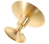TEHAUX Portacandele per Candele a Colonna in Ottone, Candeliere Retrò Oro con Base Larga e Puntale, per Decorazione Buddha, Pratica Zen, Cena e Occasioni Festive, 3,5x2,4
