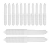 TEHAUX Portarotolo a Molla da Parete 12 Pezzi, Supporto per Rullo Carta Igienica in Plastica Bianca, Ricambio Integrato Salvaspazio per Bagno e Camere D’albergo