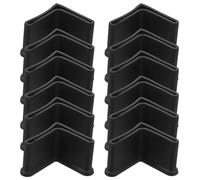 TEHAUX Protezioni per Piedini Mobili in Plastica Morbida Nere 35mm, Set da 20 Pezzi Antiscivolo per Telaio Letto e Mensole, Copripiedi Angolari per Protezione Pavimenti in Legno