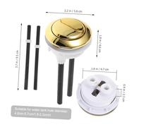 TEHAUX Pulsante di Ricambio per Scarico Wc con Asta in Abs Resistente Compatibile con Serbatoi Acqua Bagno Facile da Installare e Sostituire Colore Casuale