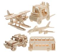TEHAUX Puzzle in Legno Fai-da-te 3d a 5 Pezzi, Giocattolo Educativo per Sviluppare Capacità Cognitive, per Interazione Genitore-figlio