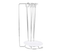 TEHAUX Rastrelliera per Kebab in Acciaio Inox, Set 1 Pezzo | Argento, con Drip Plate Incluso, per Arrosticini e Barbecue All’aperto