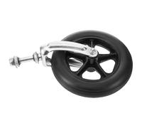 TEHAUX Ruota Anteriore con Cuscinetto per Sedia a Rotelle Set Forcella Frontale e Ruota Nera Allargata da 8 Pollici Ricambio Resistente in Metallo e Plastica per Miglior Sterzata e