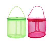 TEHAUX Sacchetti Rete Borsa Porta Filati 2 Pezzi Rotondi per Progetti Artigianali e Maglieria Struttura Spaziosa per Gomitoli e Accessori Uncinetto da Lavoro