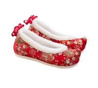 TEHAUX Scarpe Hanfu da Donna in Stoffa Ricamata Scarpe Piatte Tacchi Nascosto Stile Cinese Calzature Leggere Vintage Adatte a Costumi Tradizionali Hanfu