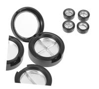 TEHAUX Scatola Vuota per Ombretti 4 Pezzi in Plastica Trasparente 3 Griglie Comoda per Make Up On-the-go