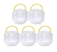 TEHAUX Secchi Pieghevoli Spazzole per Pulizia Set da 5 in Plastica per Lavaggio Pennelli da Pittura, Facili da Trasportare per Lezioni d'Arte e Pesca