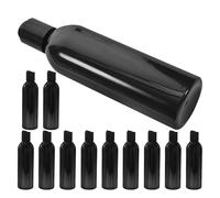 TEHAUX Set 12 Bottiglie da Viaggio 250ml in Plastica Nera con Tappo a Pressione, Flaconi Vuoti Ricaricabili per Shampoo, Lozione e Cosmetici, Contenitori Portatili per Articoli