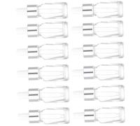 TEHAUX Set 12 Pezzi Flaconi Contagocce in Vetro Trasparente 20Ml Tappo Bianco Flaconi per Oli Essenziali Portatili per Aromaterapia e Viaggi